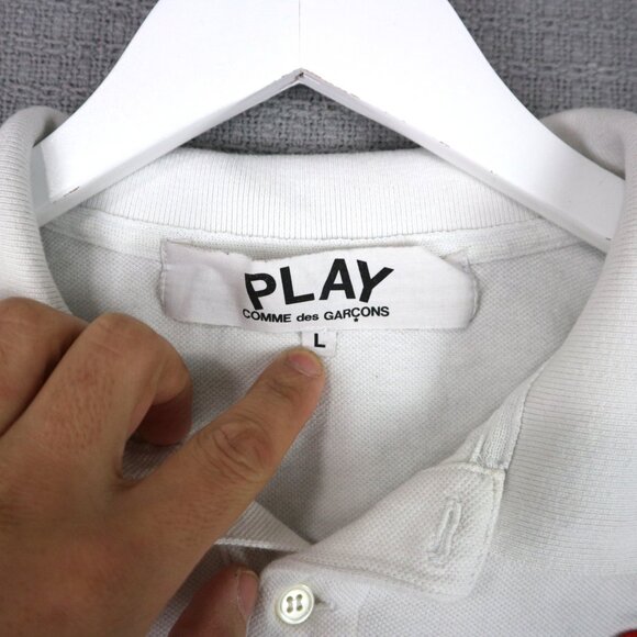 Cropped Play Comme Des Garcons Heart Logo Polo Tee Womens - Picture 4 of 6